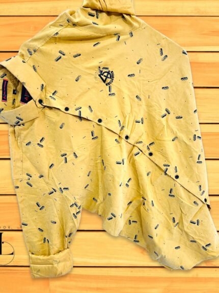 Printed Lite Yellow Full Shirt For Men - Sunny Summer Style