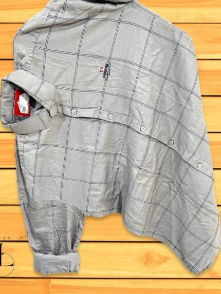 Steel Grey Checks Shirt for Men Smart Casual