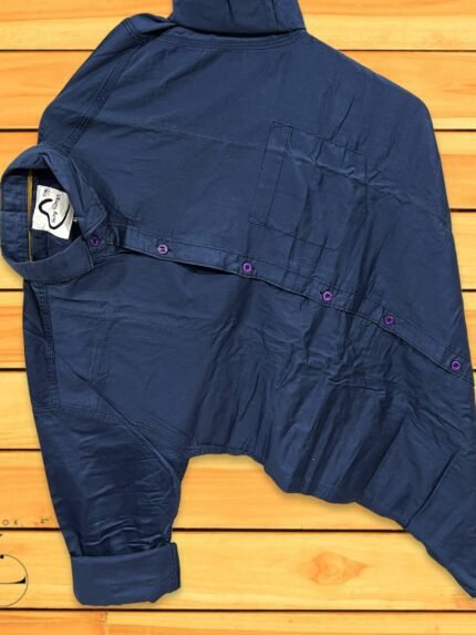 Classic Deep Blue Plain Full Shirt for Men - Timeless Essential