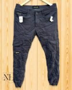 Slim Fit Men's Dark Grey Cotton Cargo Pants Minimalist Utility Design