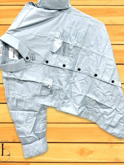 Best Classic Lite Grey Double Pocket Shirt Smart & Functional