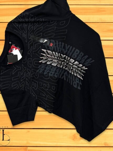Half Black Printed T-Shirt for Men Trendy Designs | Slim Fit