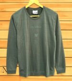 Men’s Green Full Sleeve T-Shirt | Slim Fit Cotton