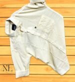 Textured Plain Cream Full Shirt Elegant & Structured