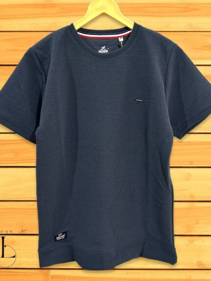 Popcorn Dark Grey Half T-Shirt for Men Textured Fabric | Slim Fit