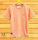 Popcorn Half Pink T-Shirt Textured Fabric Slim Fit