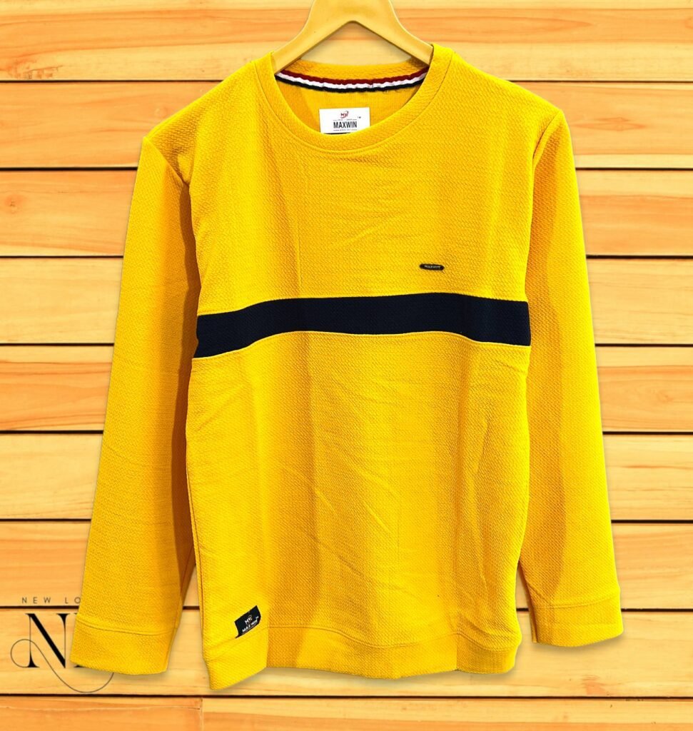 Lite Yellow Popcorn Plain T-Shirt Textured Fabric