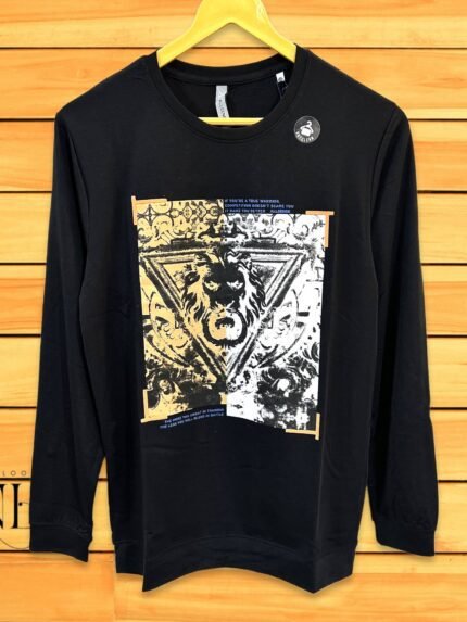 Black Printed T-Shirt for Men Trendy Graphic Tees