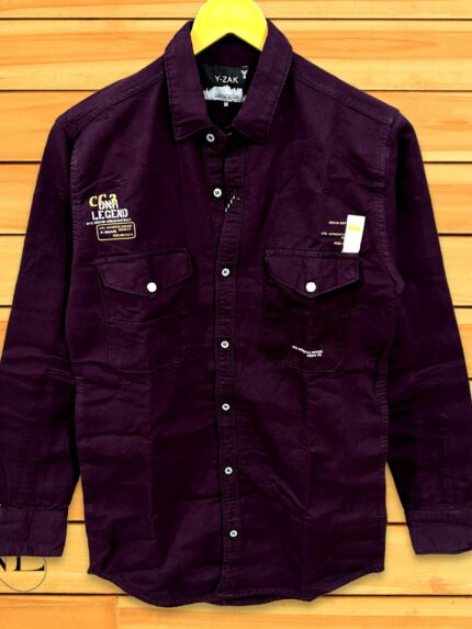 Plain Double Pocket Shirt