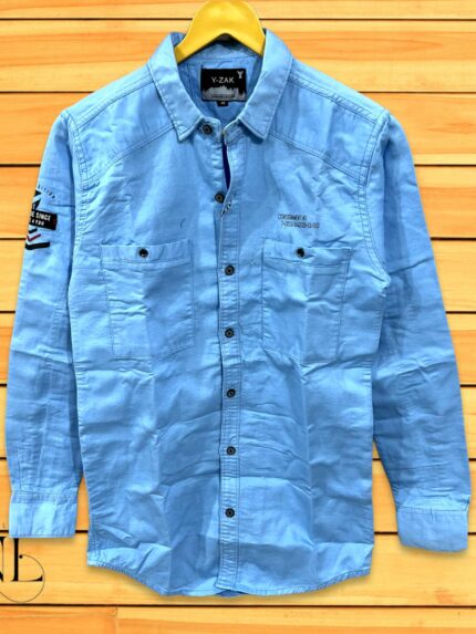 Plain Double Pocket Shirt