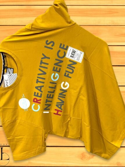 Trendy Yellow Printed Half T-Shirt | Premium Quality