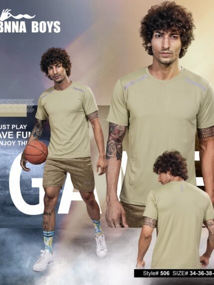 Men's Cream Sport T-Shirt – Quick-Dry Gym Tee