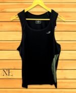 Men's Black Sleeveless Gym T-Shirt - Performance Fabric