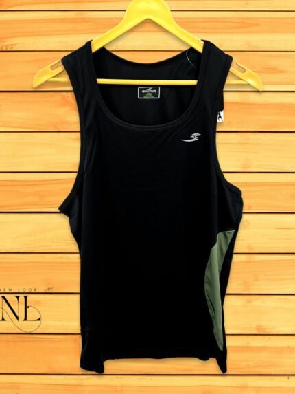 Men's Black Sleeveless Gym T-Shirt - Performance Fabric