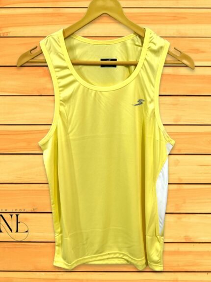 Lite Yellow Sleeveless Gym T-Shirt for Men – Premium Fit