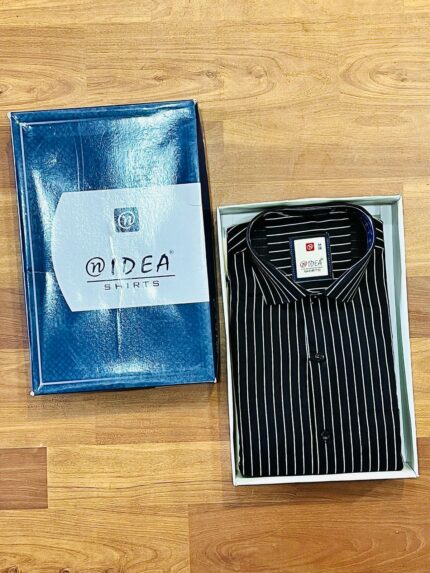 Formal Stripe Black Shirt For Men