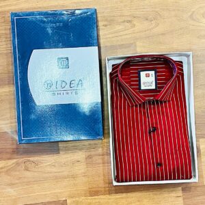 Formal Stripe Red Shirt For Men