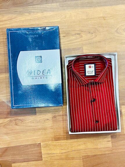 Formal Stripe Red Shirt For Men