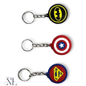 Pack of 3 Superhero Rubber Keychains