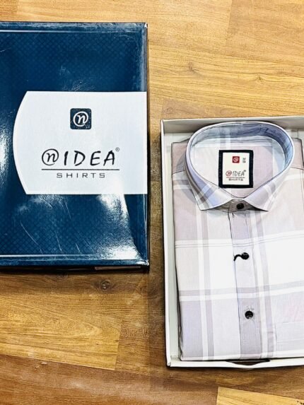 Classic Grey Checked Full Sleeve Shirt for Men