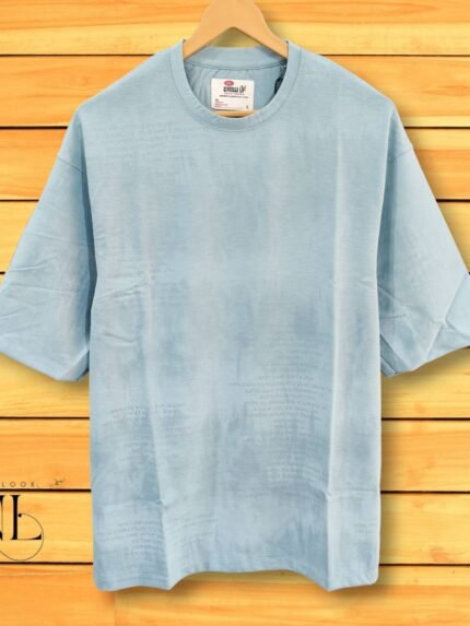Sky Blue Plain Oversized T-Shirt - Premium Cotton