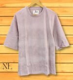Lite Purple Plain Oversized T-Shirt - Premium Cotton