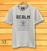 Stylish Steel Grey Printed Half T-Shirt for Men | Premium