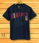 Dark Blue Printed Half T-Shirt for Men | Stylish Design