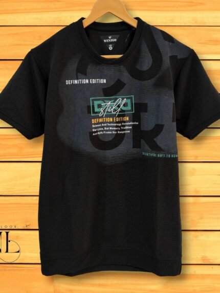 Printed Black Half T-Shirt for Men | Urban Graphic Designs