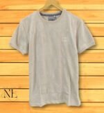 Plain Cream Half T-Shirt for Men Minimalist Style