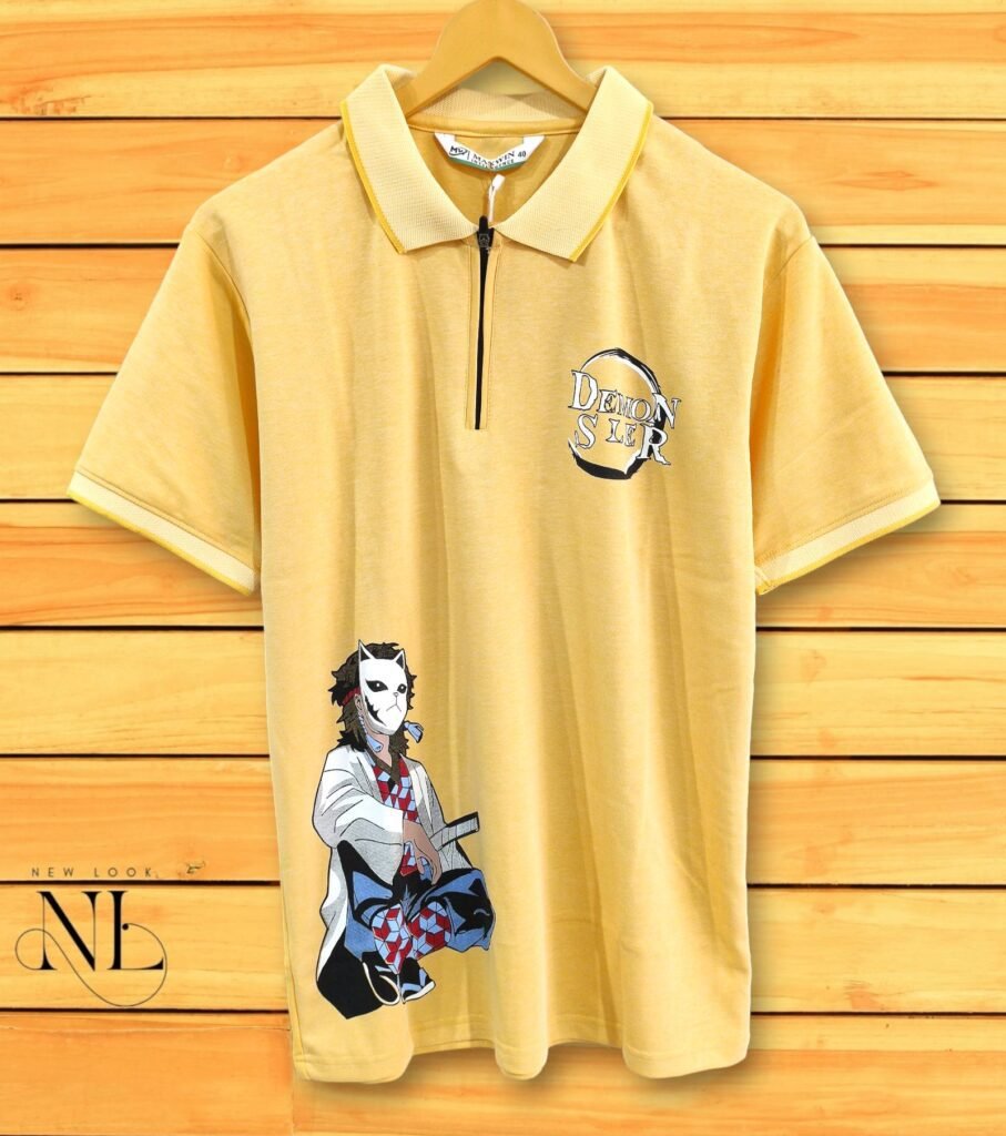 Stylish Lite Yellow Zip Polo Half T-Shirt | Summer Essential