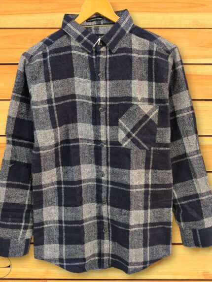 Stylish Best Navy Blue Checks Full Shirt for Men Fashion