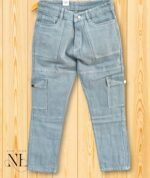 Men's Sky Blue Denim Joggers 6 Functional Pockets -Trendy