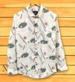White Best Printed Full Shirt For Men Premium
