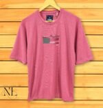 Men's Pink Printed Oversized T-Shirt | Premium Cotton