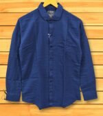 Full Sleeve Royal Blue Linen Shirt for Men