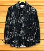 Black Digital Printed Shirt for Men Premium Imported Fabric