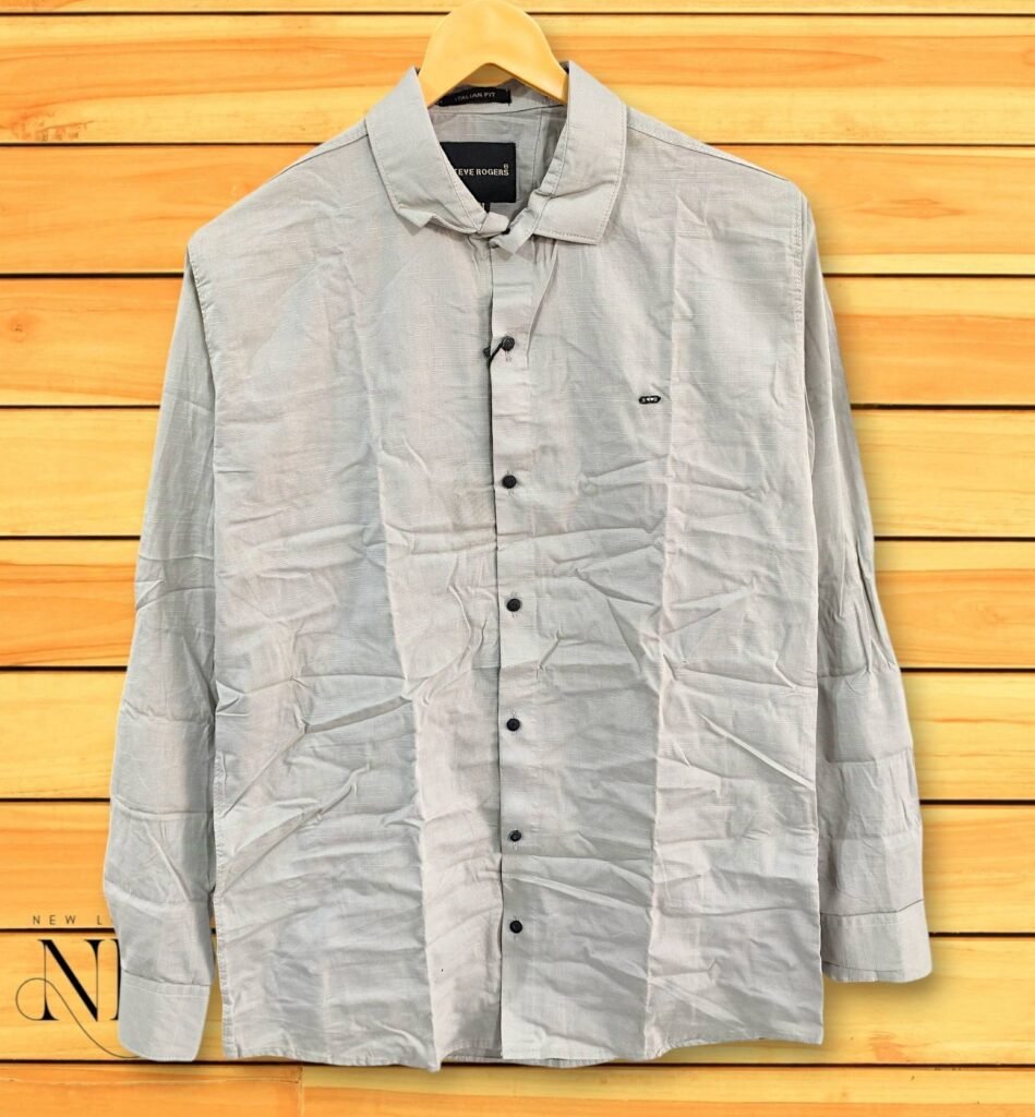 Trendy Plain Cream Full Shirt Premium Cotton