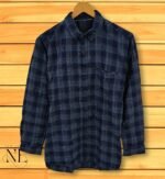 Office Deep Blue Checked Shirt for Men Premium Cotton