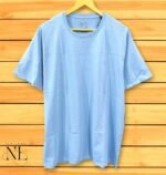 Plain Sky Blue Half Sleeve T-Shirt for Men Slim Fit