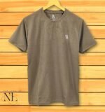 Classic Dark Cream Plain Half Sleeve T-Shirt for Men Slim Fit