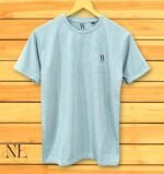 Stylish Plain Half Sleeve Blue T-Shirt for Men | Slim Fit