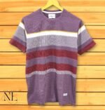 Men's Lite Purple Stripe T-Shirt | Premium Imported