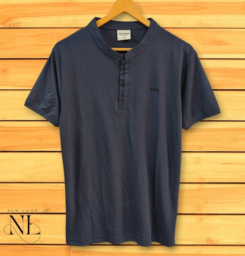 Men's Navy Blue Plain half T-Shirt Slim Fit