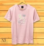 Men's Stylish Lite Pink Printed T-Shirt | Premium Trendy Basic