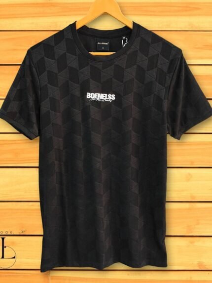 Black Half T-Shirt for Men Premium Slim Fit Versatile Basic