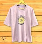Baby Pink Printed Oversize T-Shirt | Men's Graphic Cotton