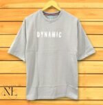 Lite Grey Printed Oversize T-Shirt | Men's Graphic Cotton Tee