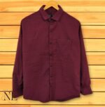 Imported Maroon Plain Full Shirt Premium Quality