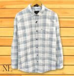 Classic Ice Blue Checks Full Shirt for Men Premium